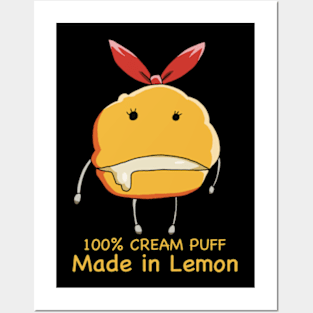 Mashle Anime 100% Made in Lemon Irvine Cream Puff Plush Lucky Charm given to Mash Burnedead in episode 8 Yellow Text Posters and Art